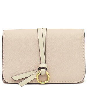 Chloe Alphabet Compact Tri fold Wallet Beige Ivory White Leather